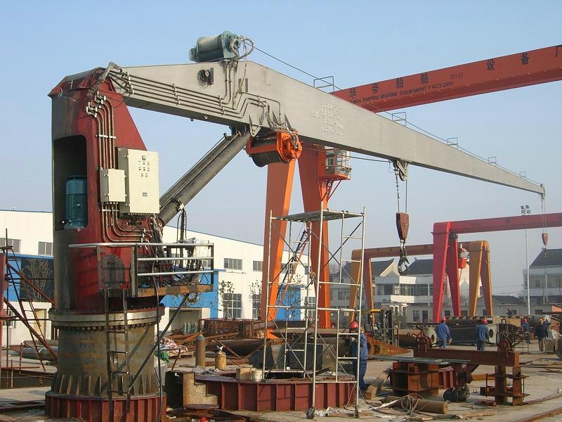 10 Ton 15 Ton Hydraulic Hose Handling Crane / Marine lifting appliance stiff boom crane